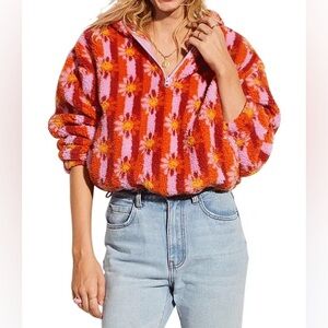 Billabong x Smiley Cozy Smiles Hooded Sweatshirt sz: Med